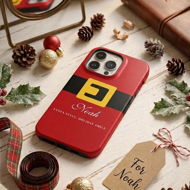 Santa Suit Holiday — Personalized Name Edition iPhone Case (Creator Uploaded)