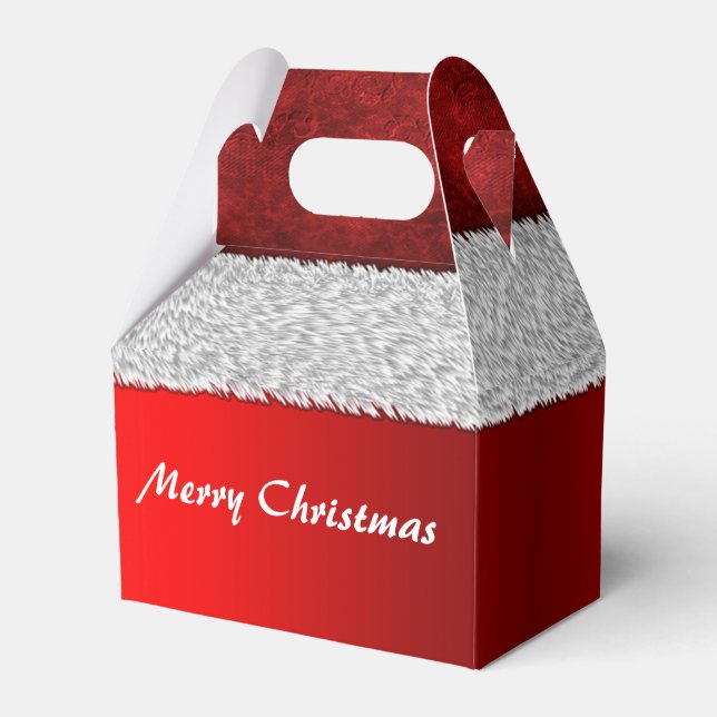 Santa Suit Red Christmas Favour Box (Front Side)