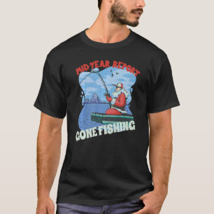 Santa Summer Fishing Vacation Vintage Lake Pontoo T-Shirt