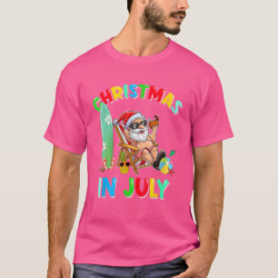 Santa Summer Hawaiian Vacation Christmas In July T-Shirt