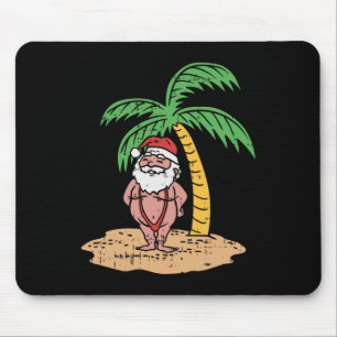 Santa Summer Swimsuit Funny Christmas In July Beac Mouse Mat