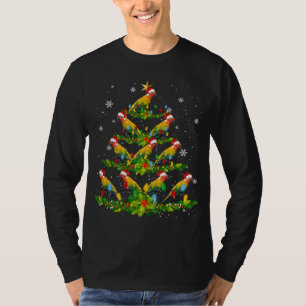 Santa Sun Conure Birds Christmas Tree Lights Santa T-Shirt