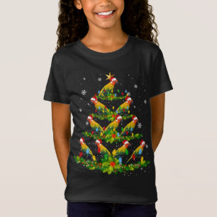 Santa Sun Conure Birds Christmas Tree Lights Santa T-Shirt