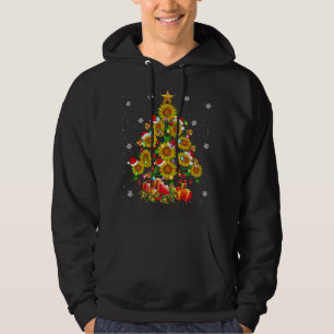 Santa Sunflower Christmas Tree Xmas Lights Santa S Hoodie
