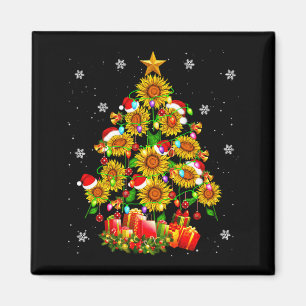 Santa Sunflower Christmas Tree Xmas Lights Santa S Magnet