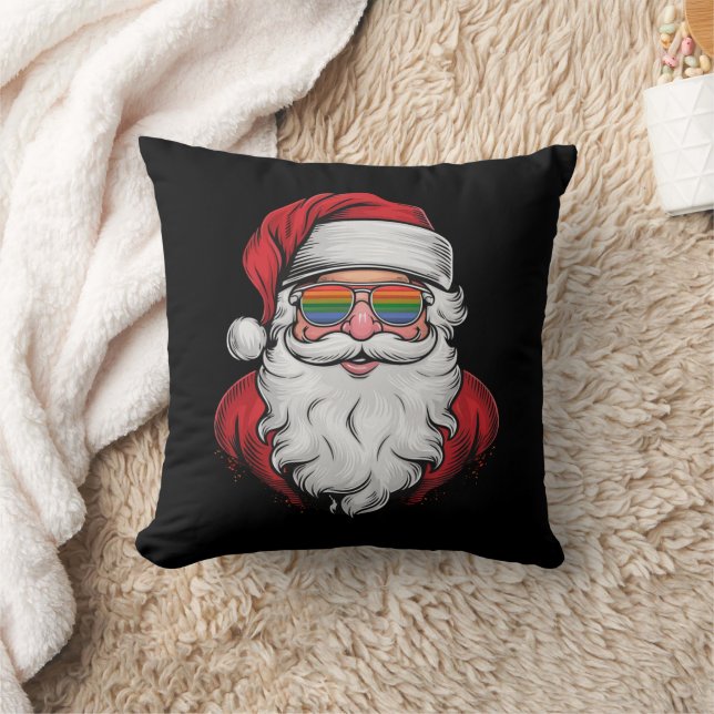 Santa Sunglasses Pride Christmas Pajama X-mas Gay Cushion (Blanket)