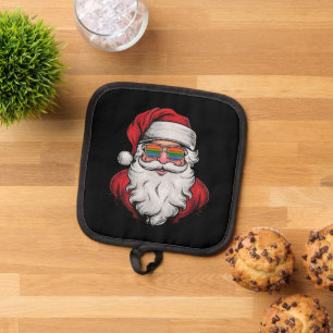 Santa Sunglasses Pride Christmas Pajama X-mas Gay Pot Holder
