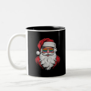 Santa Sunglasses Pride Christmas Pajama X-mas Gay Two-Tone Coffee Mug