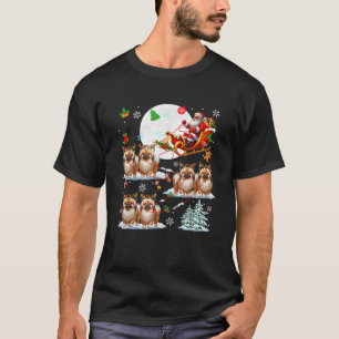 Santa Sunglasses Sleigh Reindeer Pekingeses Xmas O T-Shirt