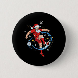 Santa Sungles Costume Six Seven Christmas Soccer P 6 Cm Round Badge