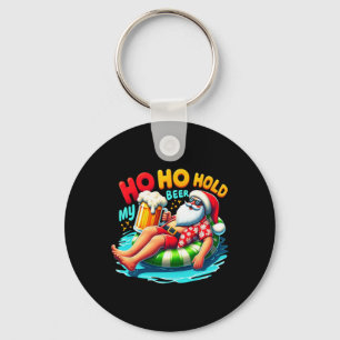 Santa Sungles Ho Ho Hold My Beer Christmas In July Key Ring