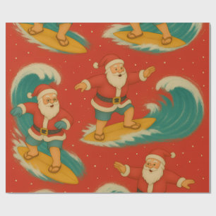 Santa Surf’s Up Wrapping Paper