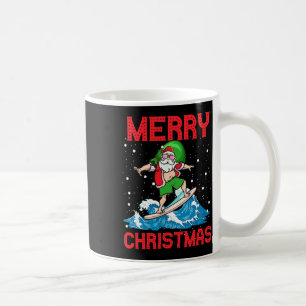 Santa Surfing A Gnarly Wave Kids Youth Surfers Haw Coffee Mug