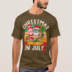 Santa Surfing Christmas In July Santa Surfer Famil T-Shirt