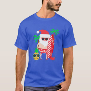 Santa Surfing Family Matching T Kids Adult Mum Dad T-Shirt
