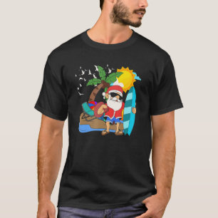 Santa Surfing Hawaii Summer Vacation  Christmas In T-Shirt