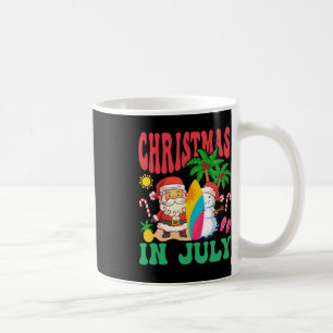Santa Surfing Hawaiian Beach Christmas In July 202 Coffee Mug