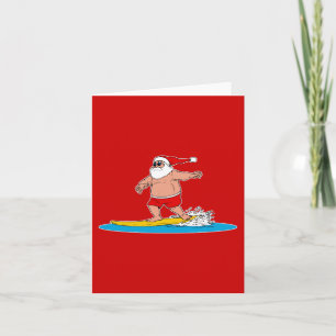 Santa surfing holiday card