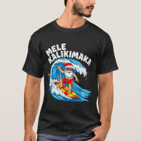 Santa Surfing Mele Kalikimaka Hawaiian Christmas