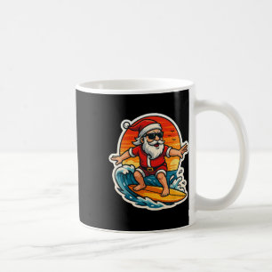 Santa Surfing Surf Instructor Surfer Merry Christm Coffee Mug