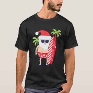 Santa Surfing T For Kids Adult Mum Dad Son Daughte T-Shirt