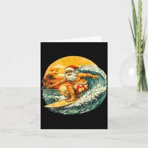 Santa Surfing Xmas In July Beach Christmas In June Card