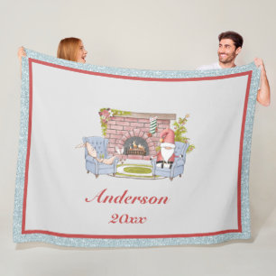 Santa Surname Year Keepsake Fleece Blanket