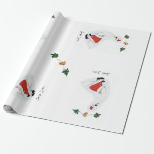 Santa Swan Gift Wrap