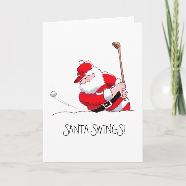 Santa Swings greeting card (Front)