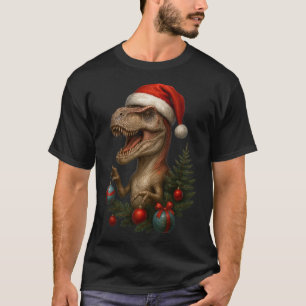 Santa T-rex Christmas Funny Dinosaur Holiday T-Shirt