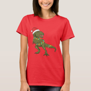 Santa T-Rex Dinosaur Christmas Xmas T-Shirt