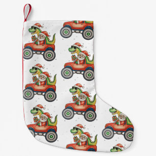Santa T Rex Dinosaur Monster Truck Christmas Xmas Small Christmas Stocking