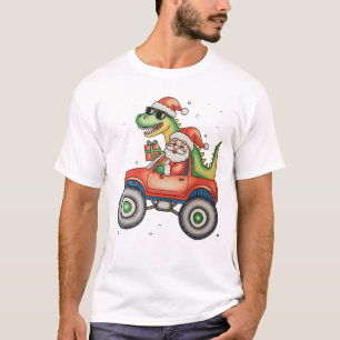 Santa T Rex Dinosaur Monster Truck Christmas Xmas T-Shirt