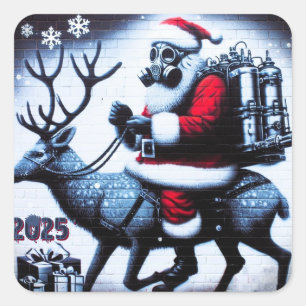 Santa T-Shirt Square Sticker