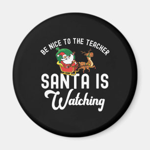 Santa Teacher - Christmas Gift - Funny Reindeer Magnet