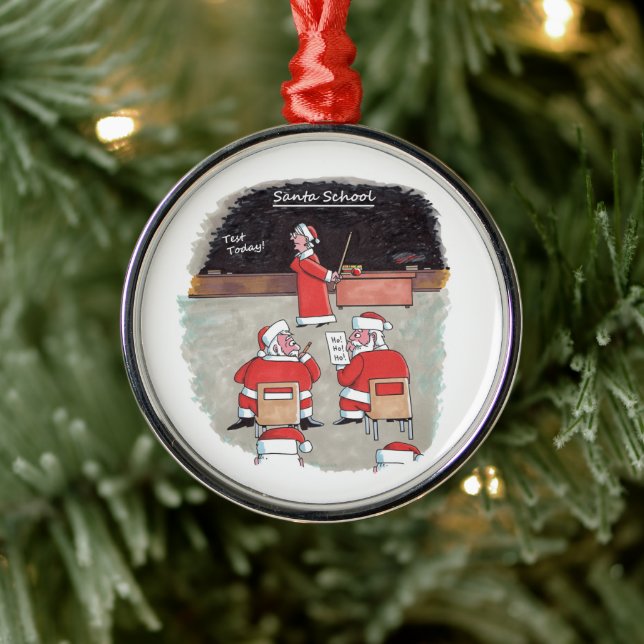 Santa Test round premium ornament (Tree)
