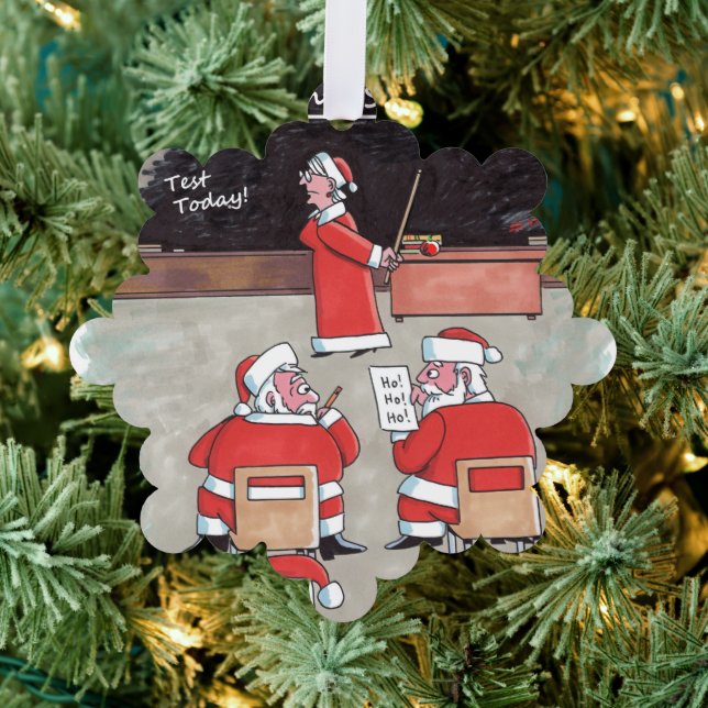 Santa Test snowflake paper ornament (Insitu (Tree))