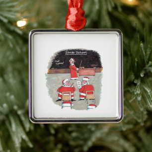 Santa Test square premium ornament