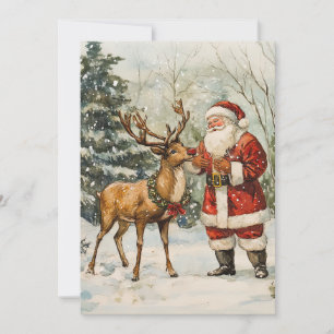 Santa Thank You Vintage Christmas Card