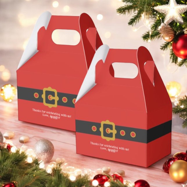 Santa Themed Holiday Christmas Party Favour Box (Creator Uploaded)