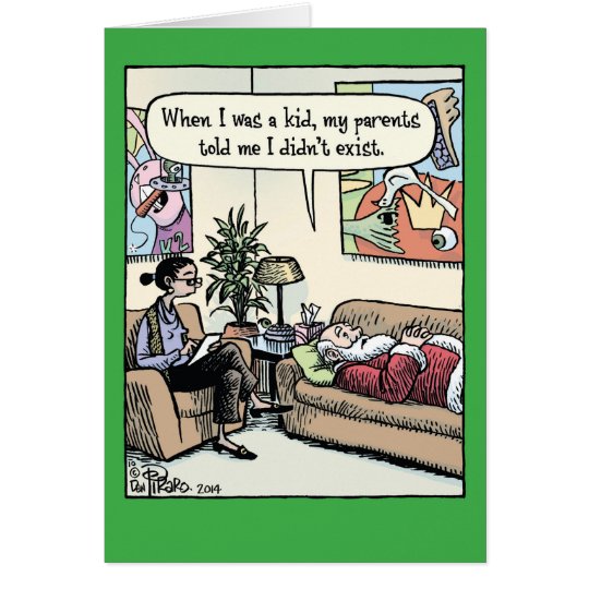 Santa Therapy Christmas Funny Greeting Card