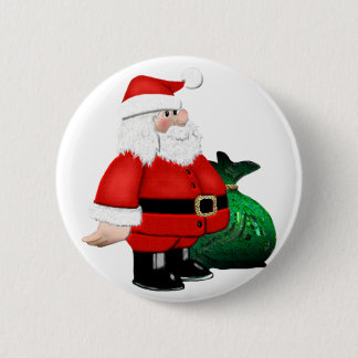 Santa Time 6 Cm Round Badge
