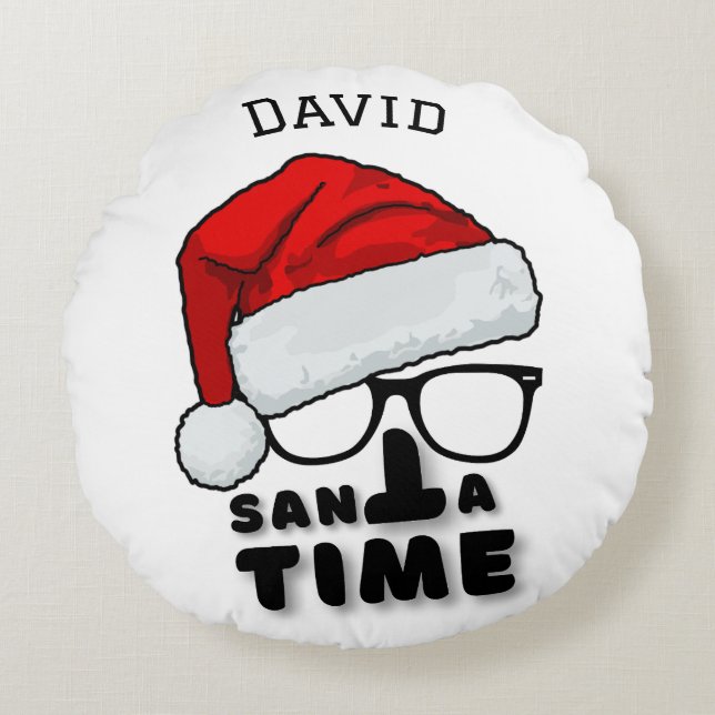 Santa time  round cushion (Front)
