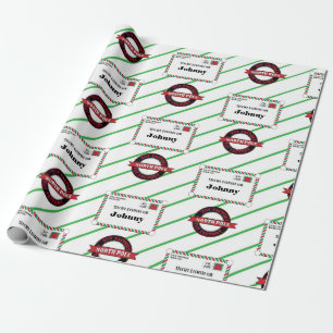 Santa Toy Factory Special Delivery for Kids Wrapping Paper