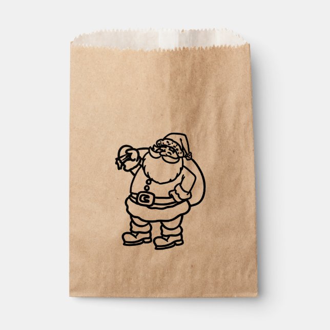 Santa Toy Sack Christmas Holiday Favour Treat Favour Bags (Front)