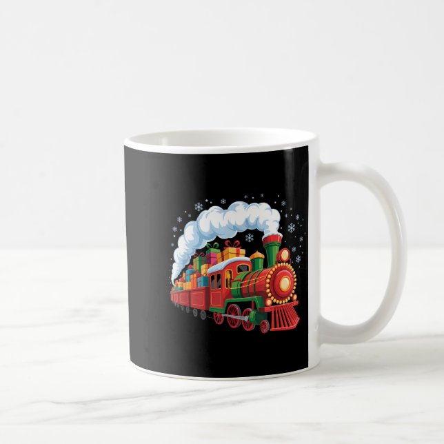 Santa Train Lights Snow Christmas Funny Winter Hol Coffee Mug (Right)