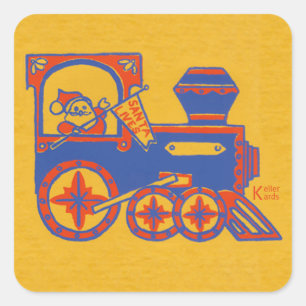 Santa Train Square Sticker