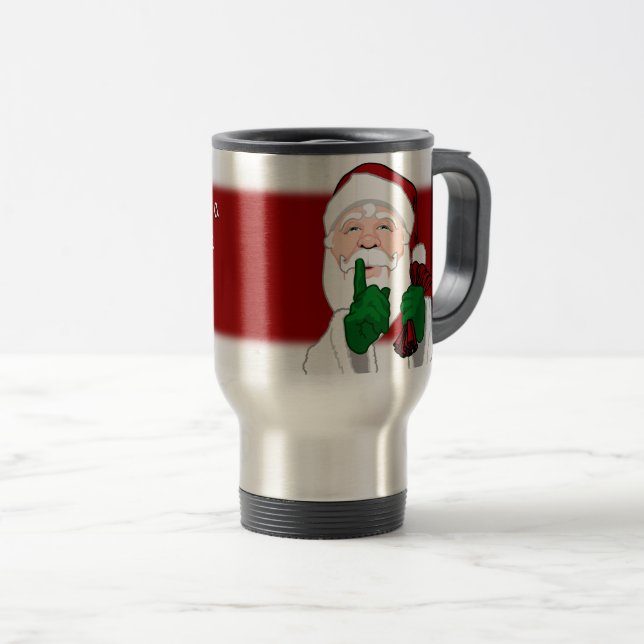 Santa Travel Mug Coffee Cup Festive Santa Cup (Front Right)