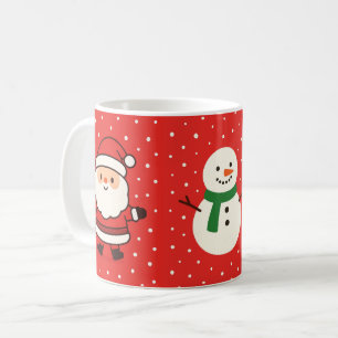 Santa, Tree & Snowman Christmas Mug