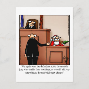 Santa Trial Humour Christmas Postcard